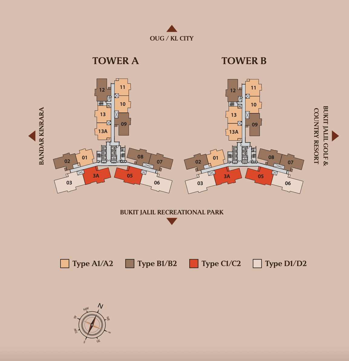Tower A & B — Typical Floor Layout